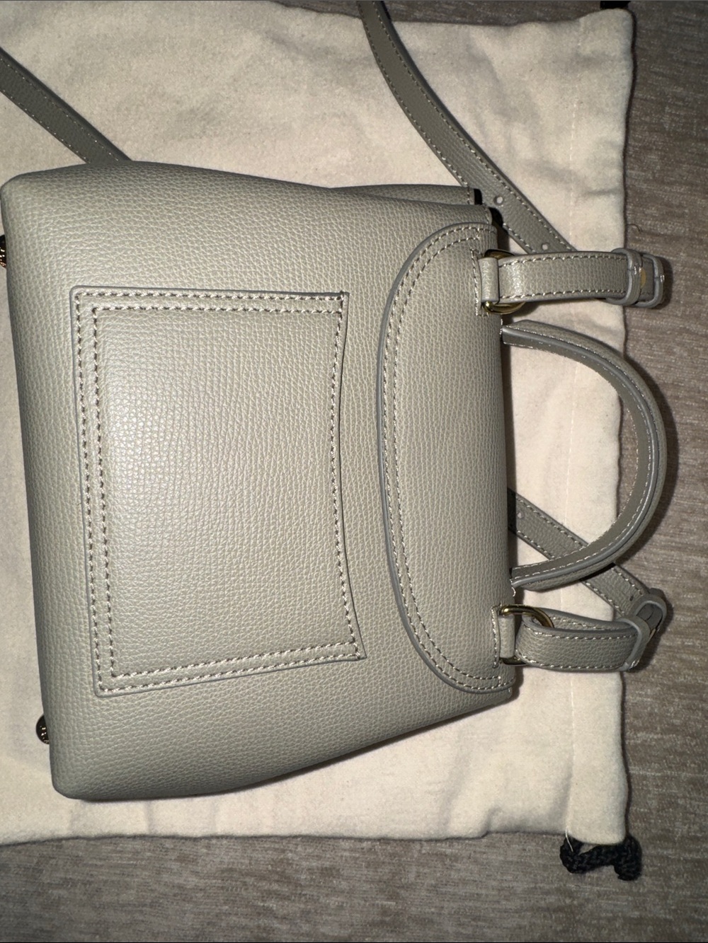 Polène Taupe Leather Olive Mini Satchel Nano with Top Handle - Picture 6 of 7